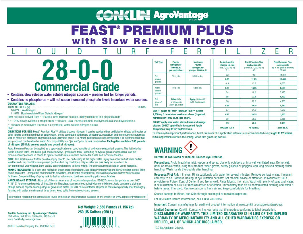 Feast 28-0-0 Conklin Foliar Turf Fertilizer